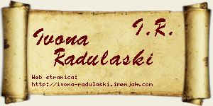 Ivona Radulaški vizit kartica